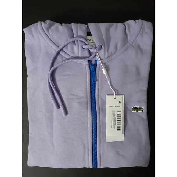 Lacoste Men's Long Sleeve Colorblock Mix Full Zip Sweatshirt XL - Picture 2 of 3